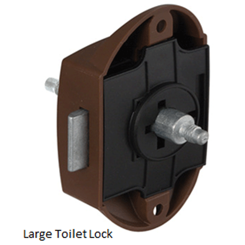 LARGE BROWN TOILET LOCK - DOUBLE SPINDLE