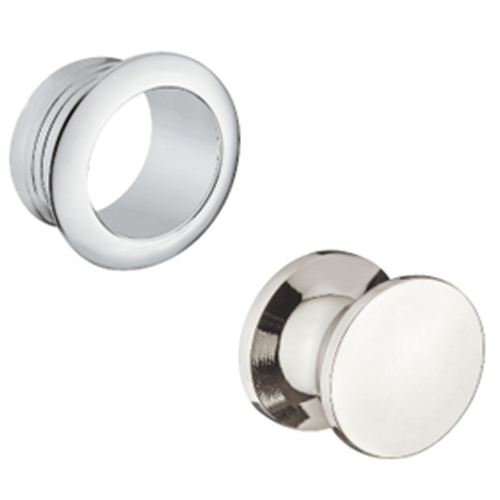 LARGE PUSH BUTTON & COLLAR POLISHED CHROME