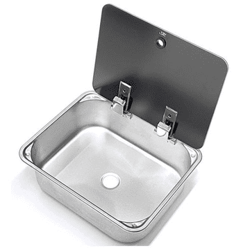 LR1375 RECTANGULAR SINK C/W GLASS LID