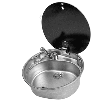 LR1770 ROUND SINK C/W GLASS LID