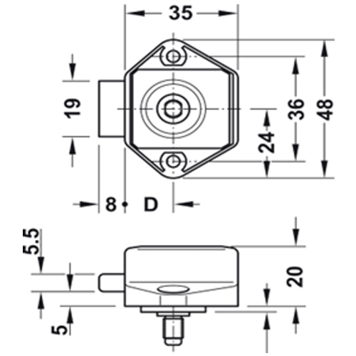 MINI LOCK BROWN FOR PUSH BUTTON SYSTEM