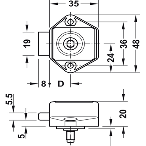 MINI LOCK SILVER FOR PUSH BUTTON SYSTEM