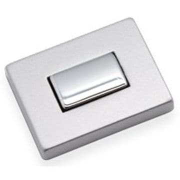 RECTANGULAR PUSH BUTTON CHROME/SILVER