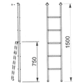 TITTA FOLDING ALU. LADDER 1500 x 280MM