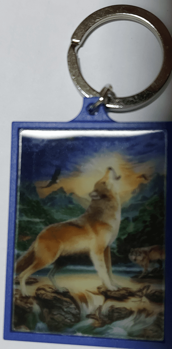 3D Howling Wolf  Keyring