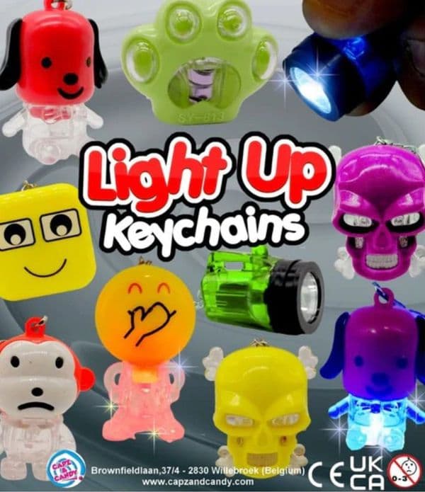 50mm Light Up Keychains x 100