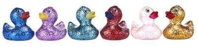 6cm ducks -  6 glitter designs