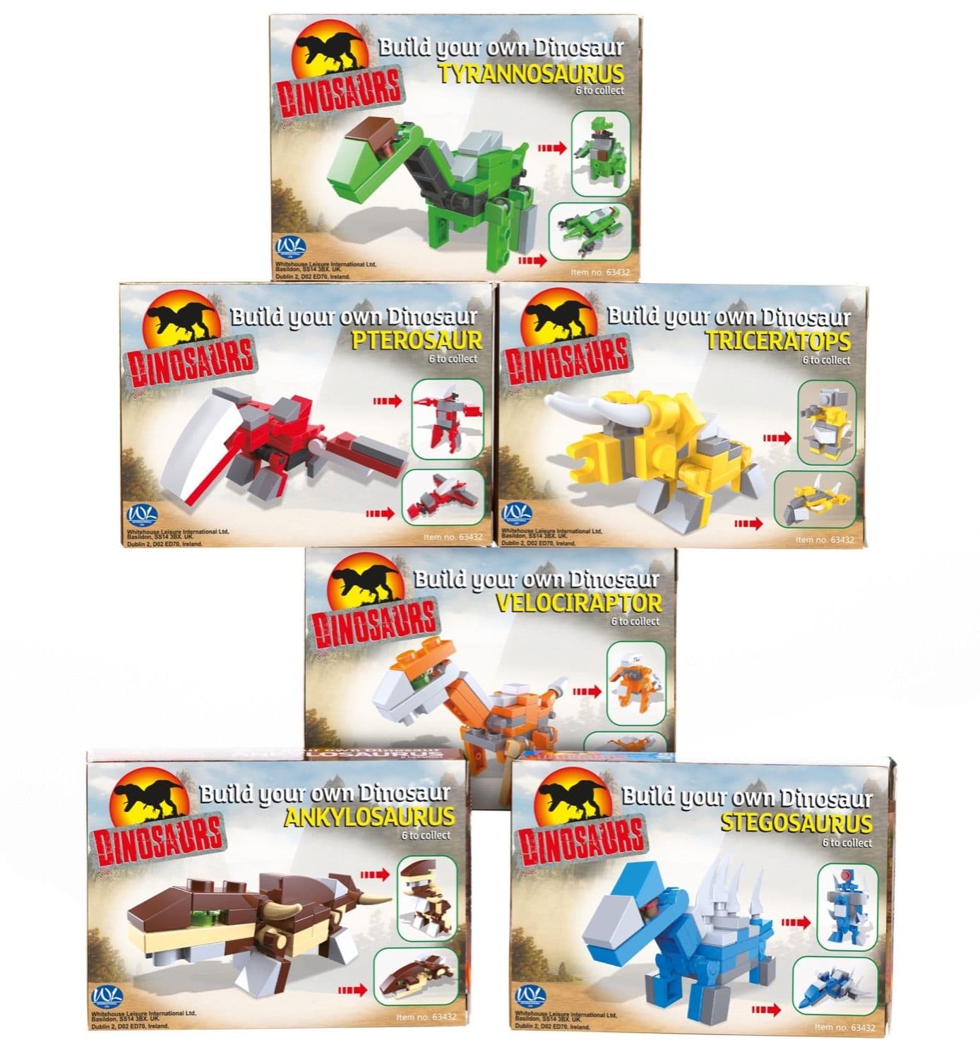 BUILD YOUR OWN DINOSAURS 6 ASST