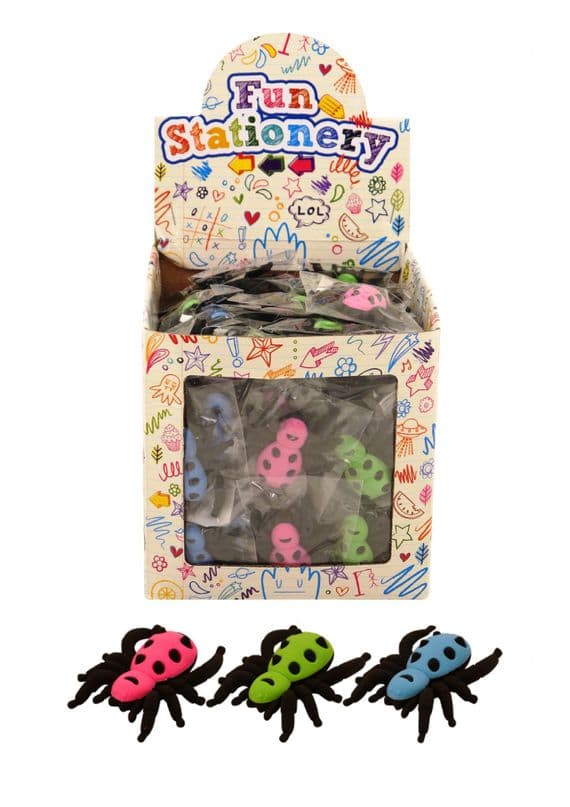 Eraser Spider 6cm    3 assorted designs