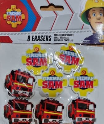Fireman Sam Erasers - pack of 8 erasers