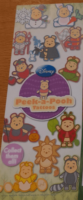 Peek a Pooh Flatpack Vending Tattoos x 300