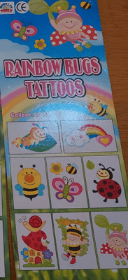 Rainbow Bugs Flatpack Vending Tattoos x 300