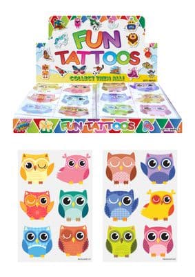 TATTOOS MINI 4CM OWLS 6 PCS/CARD 2 ASTD