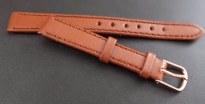 12r mm  Calf Grain Brown Ladies strap