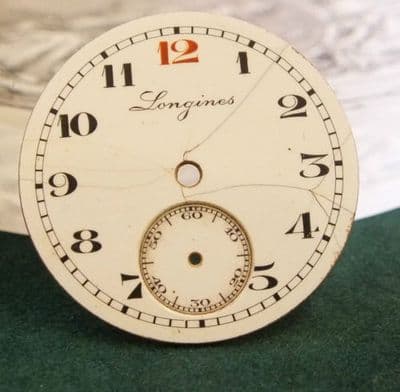 Beautiful vintage 25.7 mm LONGINES porcelain dial for restoration