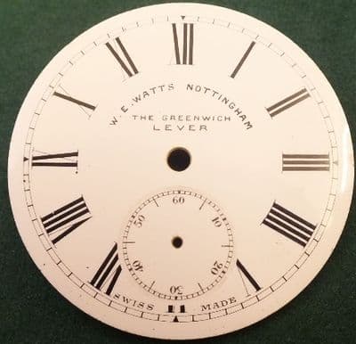 Beautiful W.E.WATTS NOTTINGHAM Porcelain Dial Plain in Great condition