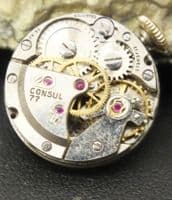 Consul 21 Jewel CAL:77 Ladies Movement with Dial and Gold crown
