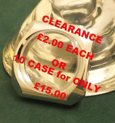 GENTS RETRO STEEL CASE FRONTS WITH GLASS AND STRAP BARS N-O-S TO CLEAR