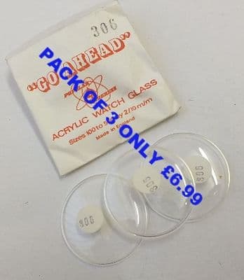 Go Ahead Acrylic Watch Glass Pack of 3 Size 306