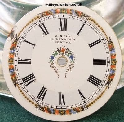 J K K's C LANNIER GENEVE two toned stunning hand painted dial 33.6 mm