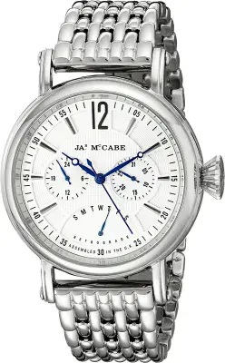James McCabe Men's JM-1017-22 Lurgan Analog Display Japanese Quartz crome Watch