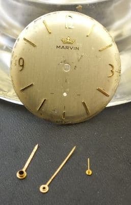MARVIN Singer dial for restoration with gold hands