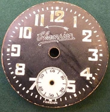 Military Black White Champion Pocket watch dial