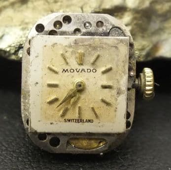 MOVADO CAL:0312 17 Jewel Movement Dial Hands and Crown for Project or parts