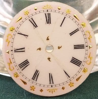 Porcelain Gold leaf painted dial 30 mm