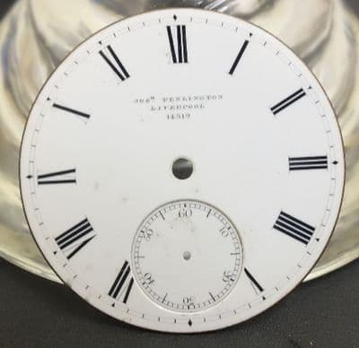 Porcelain Pocket watch dial jos Penlington Liverpool 14519