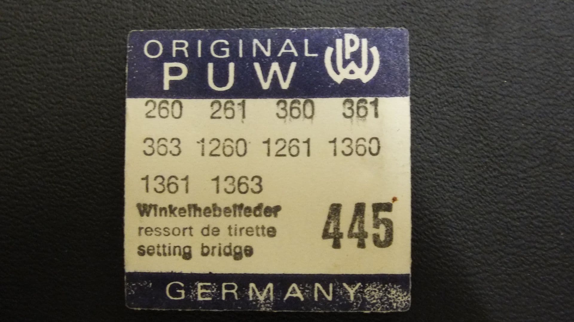 Ressort De Tirette PUW 260-445 - Neuf Sans étiquette, Acier, Compatible Modèle 445