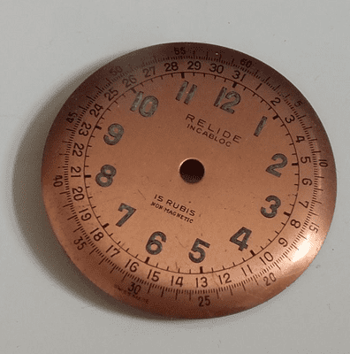 Relide copper colour chronometer nos dial