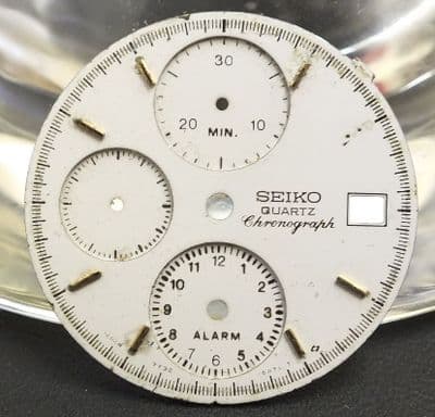Seiko Quartz Chronograph white dial for restoration