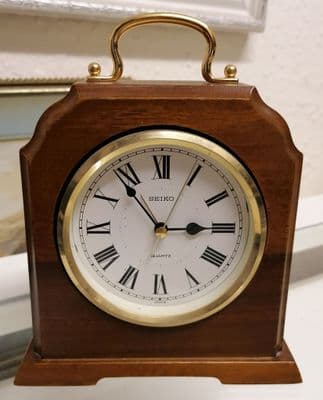 SEIKO wooden cased alarm clock please read
