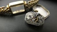 SELZA Gold plated cased ladies dress watch unusual strap for project