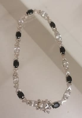 Silver 925 XOX tennis bracelet CZ stones