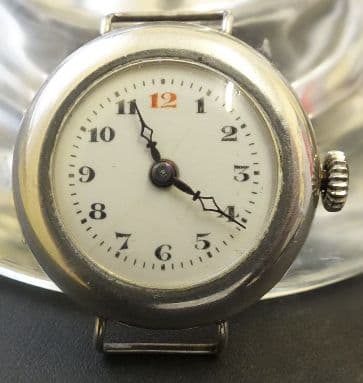 Solid Silver unisex Trench style watch for project very clean