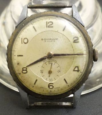 SOMALUX bottle cap styled large watch 15 jewels swiss made for project