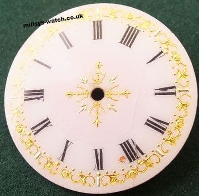 Stunning 2 tone hand painted gold work dial tinted green and white 30.3 mm