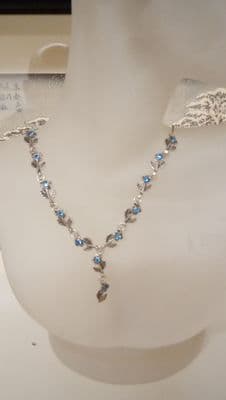Stunning Flower drop necklace 925 Silver