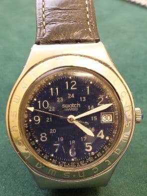 SWATCH AG 1993 ETA movement watch 24 Hr dial Runs for project