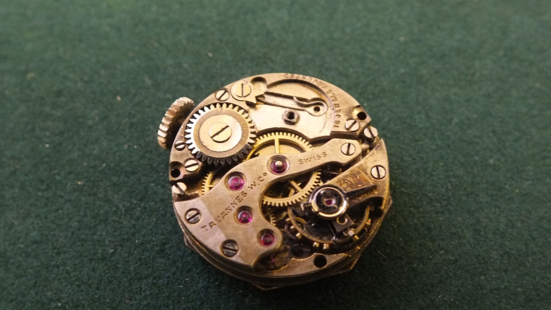TAVANNES & Co 16 jewel Movement for parts only with dial and hands