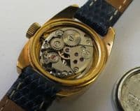 TISSOT ladies Seastar gold plated case runs but needs repair for Project