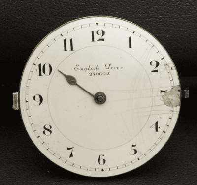W J Story English Lever No:250602 movement with dial