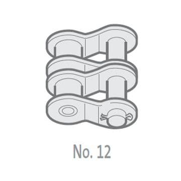 12B-2-NO12 Chain Half Link, 3/4" Pitch BS, Duplex