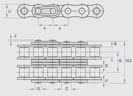 28B-2 Renold Standard Duty 2.5mtr Roller Chain | www.rollerchains.co.uk