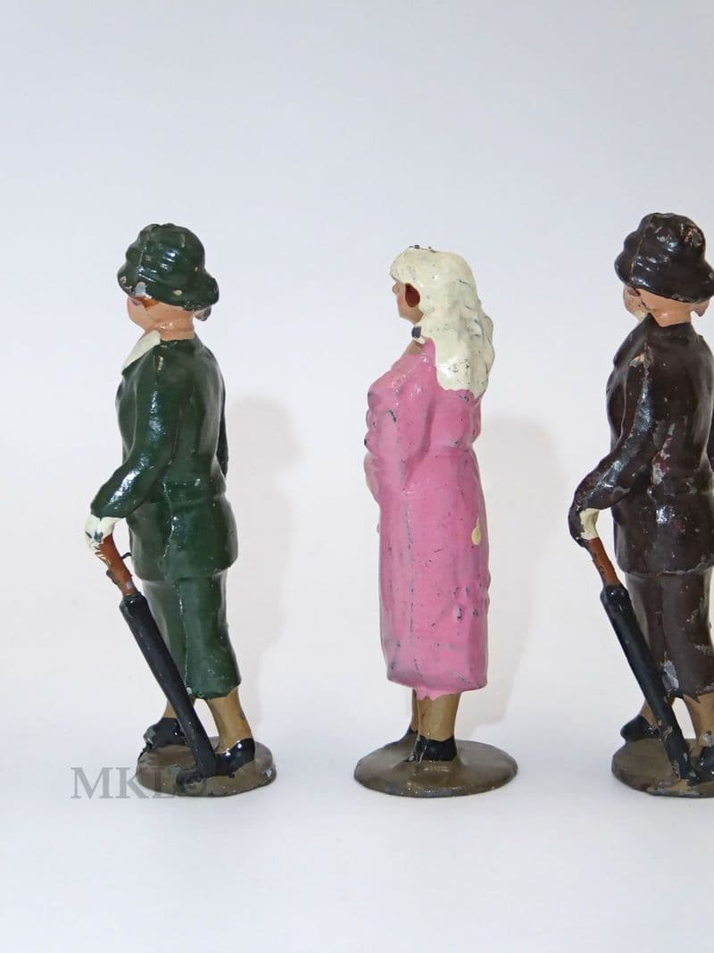 4 Female Civilian Metal Figures possibly by JoHillCo John Hill & Co 1 ...