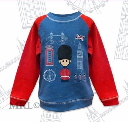 BR7051 Denim Red Contrast Soldier Sweatshirt