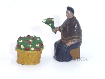 Charbens -  Seated Flower Seller and Basket of Flowers