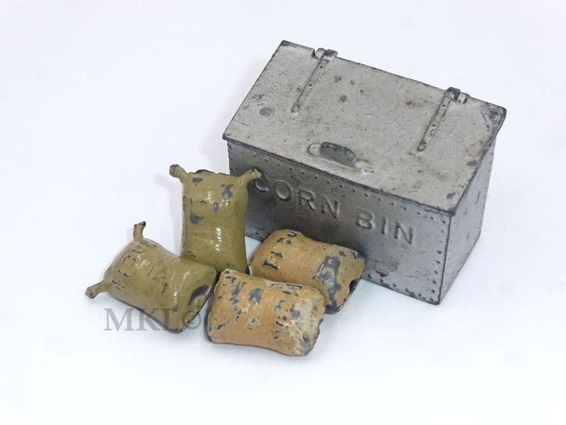 JoHillCo John Hill & Co Corn Bin with 4 Closed Flour Sacks